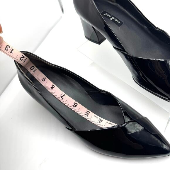 Paul Green black patent leather Rendi Pointed Toe Slip On Pumps 5.5 ( US 8) - Picture 12 of 16